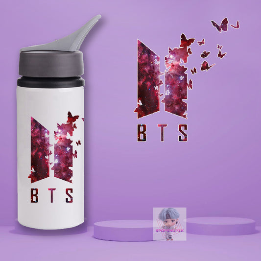 BTS Stainless Steel KPOP Water Bottle With Straw