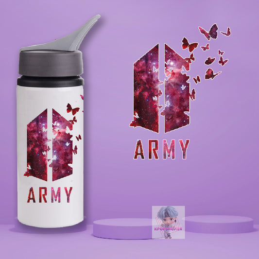 BTS Stainless Steel KPOP Water Bottle With Straw