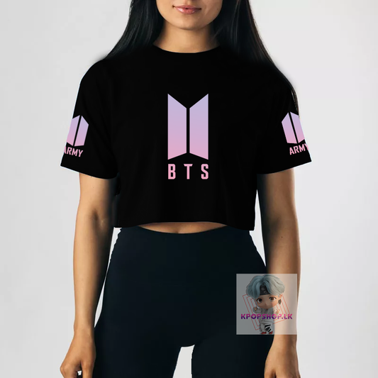 BTS Logo Crop Top Short KPOP T-shirt