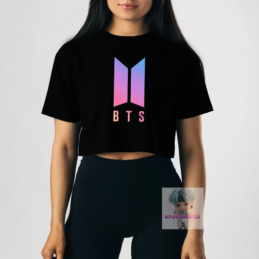 BTS Logo Crop Top Short KPOP T-shirt