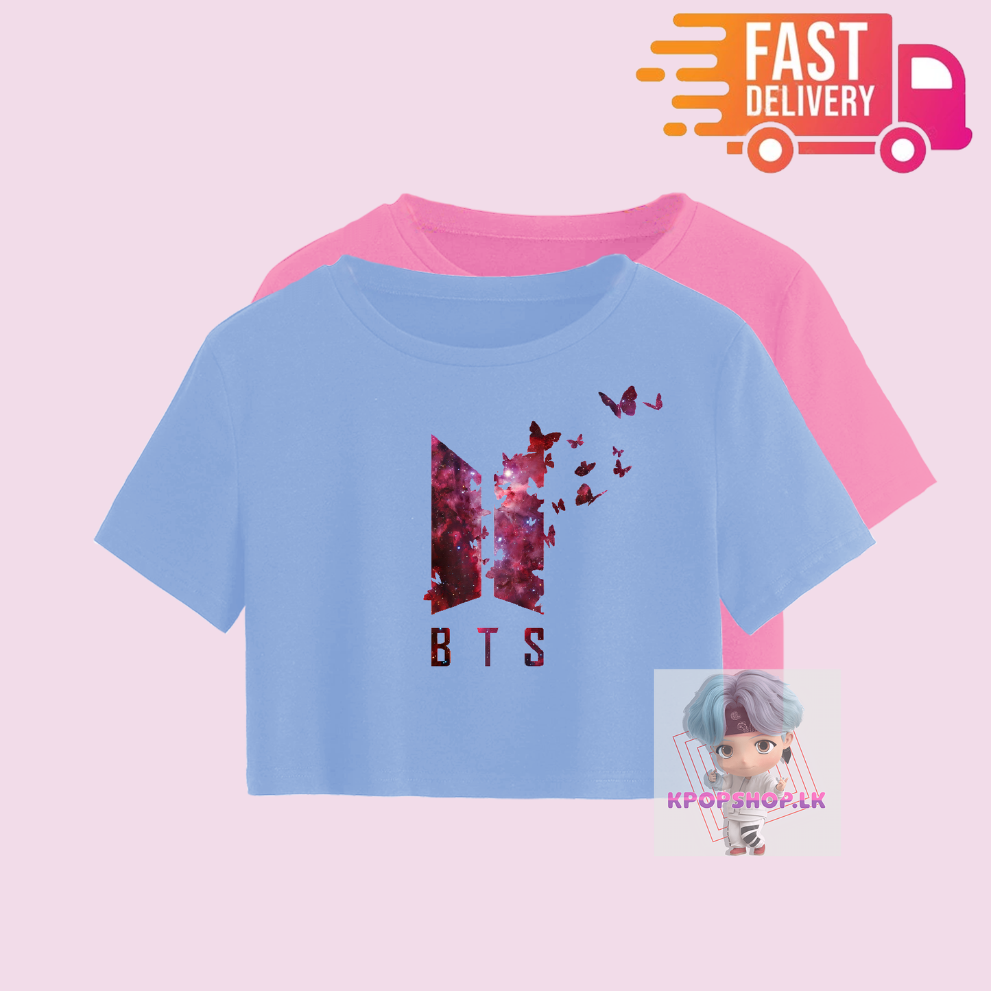 BTS Logo Crop Top Short KPOP T-shirt