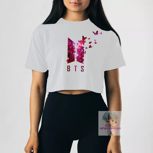 BTS Logo Crop Top Short KPOP T-shirt
