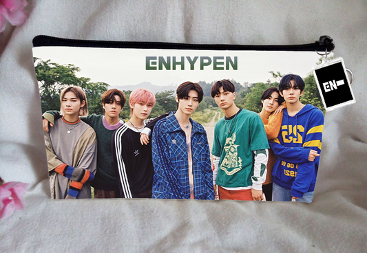 Enhypen Pencil Case Bangtan Boys Purse Wallet KPOP Pouch With FREE Key Tag