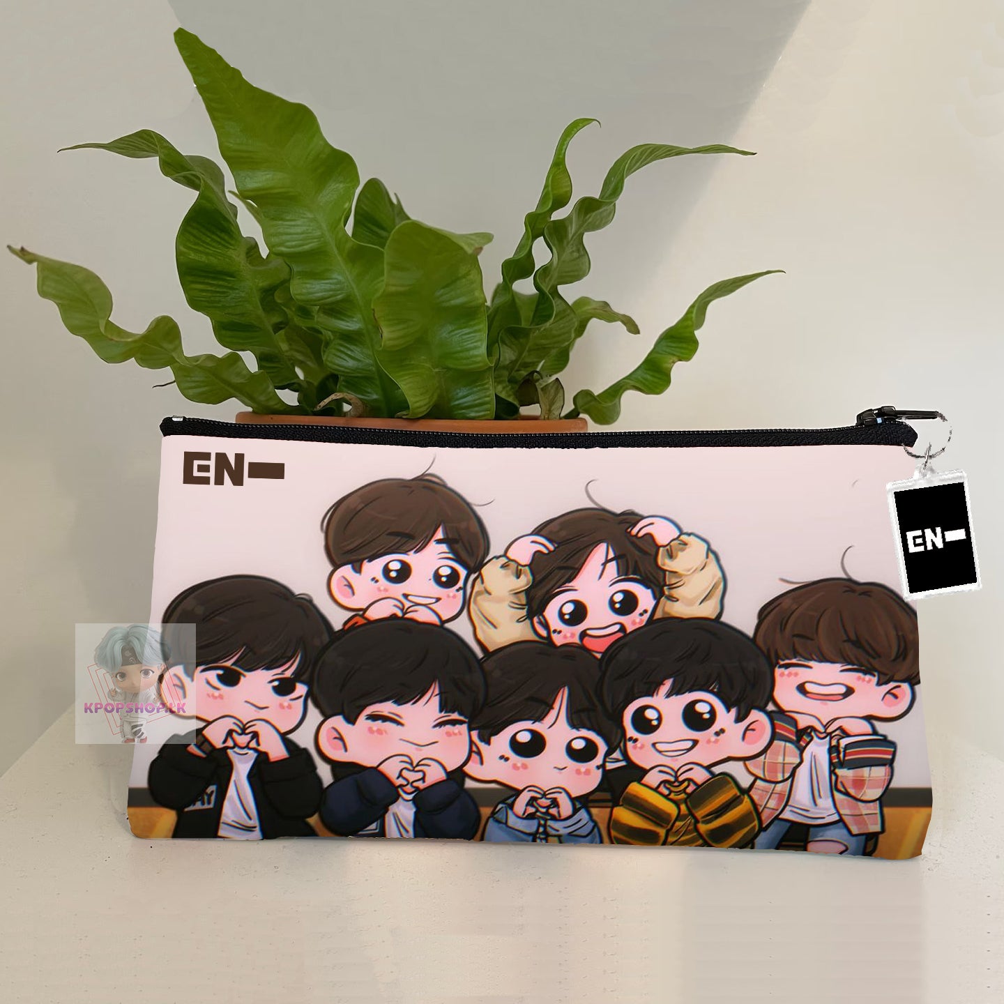 Enhypen Pencil Case Bangtan Boys Purse Wallet KPOP Pouch With FREE Key Tag