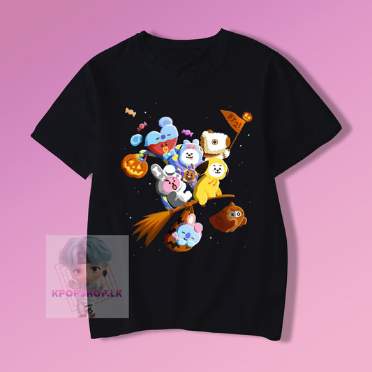 BTS KPOP Bangtan Boys BT21 Halloween T-shirt