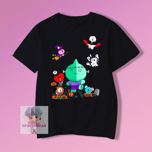 BTS KPOP Bangtan Boys BT21 Halloween Frankenstein T-shirt