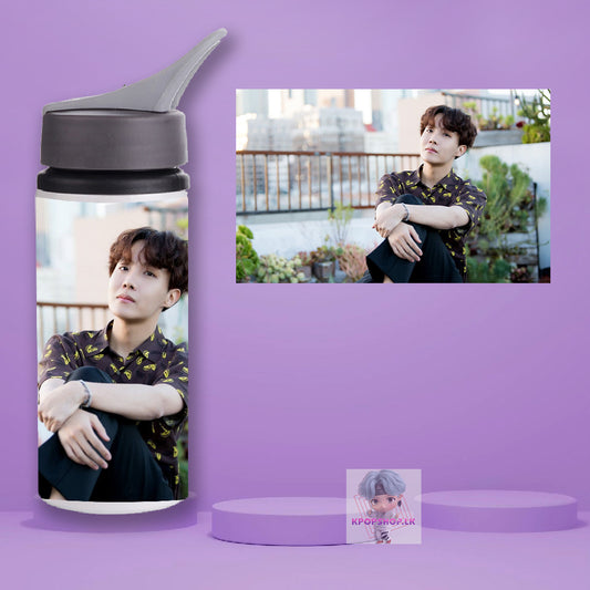 BTS J-HOPE Stainless Steel KPOP Water Bottle With Straw