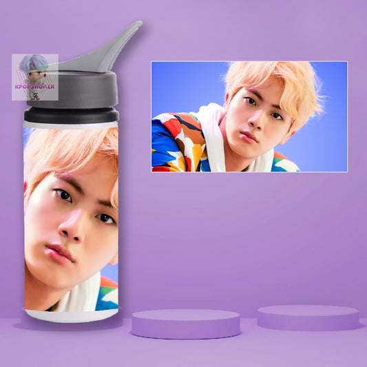 BTS JIN Stainless Steel KPOP Water Bottle With Straw
