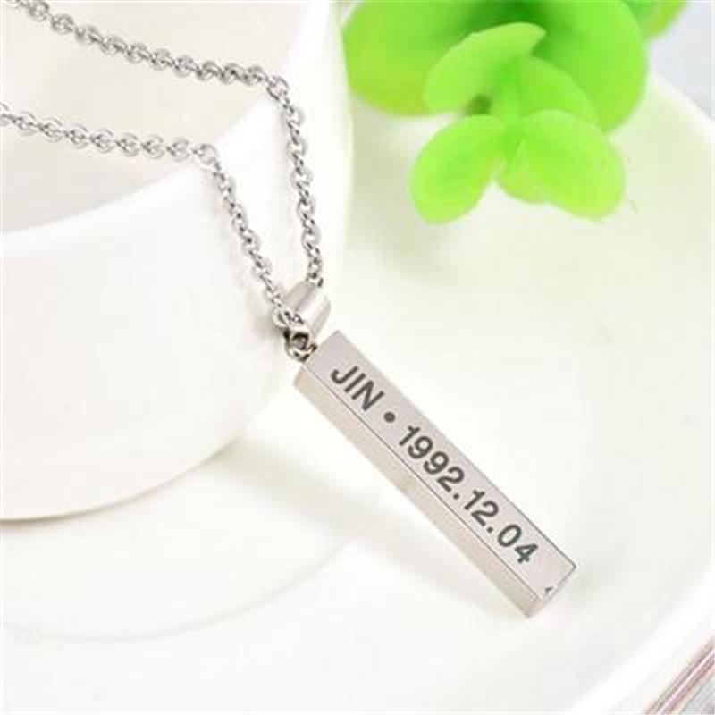 BTS Bangtan Boys Titanium Steel Pendant Necklace