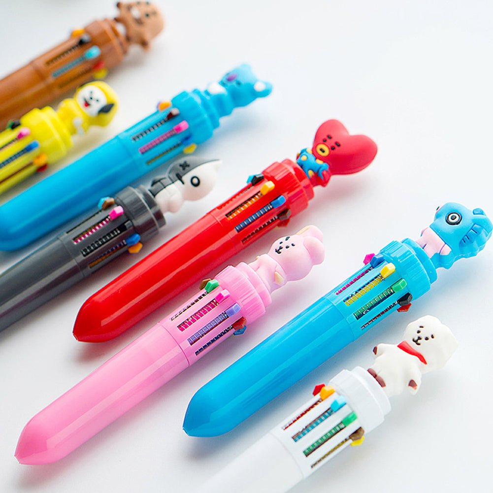 BTS BT21 10 Colors Writing Gel Pens Set