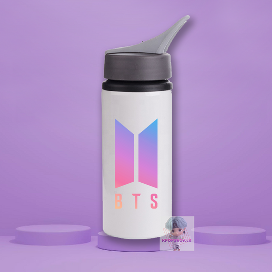 BTS Stainless Steel KPOP Water Bottle With Straw