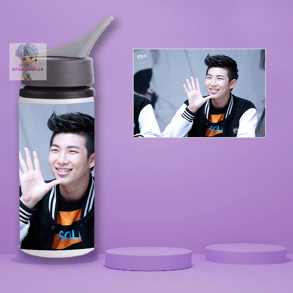 BTS RAP MONSTER RM Stainless Steel KPOP Water Bottle With Straw