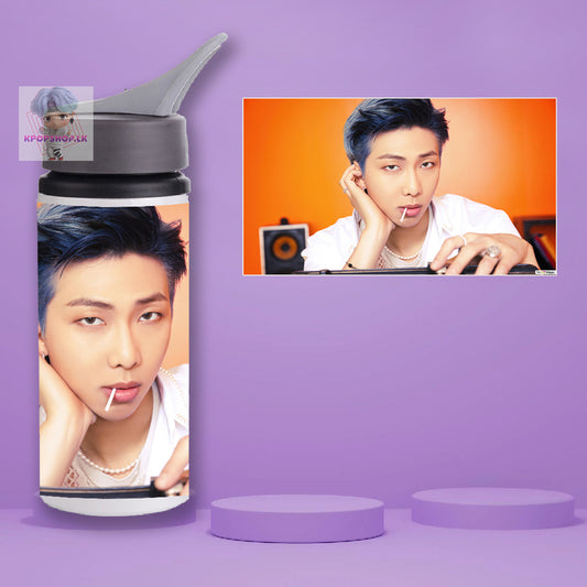 BTS RAP MONSTER RM Stainless Steel KPOP Water Bottle With Straw