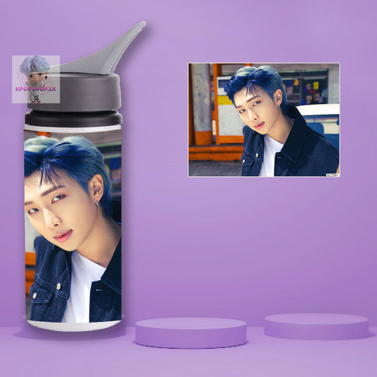 BTS RAP MONSTER RM Stainless Steel KPOP Water Bottle With Straw