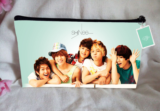 Shinee Pencil Case Bangtan Boys Purse Wallet KPOP Pouch With FREE Key Tag