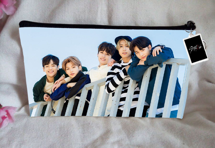 Straykids Pencil Case Bangtan Boys Purse Wallet KPOP Pouch With FREE Key Tag