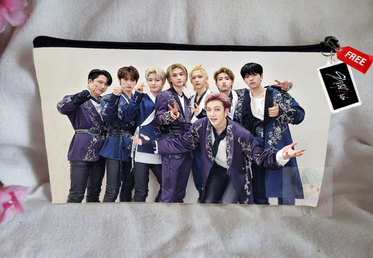 Straykids Pencil Case Bangtan Boys Purse Wallet KPOP Pouch With FREE Key Tag