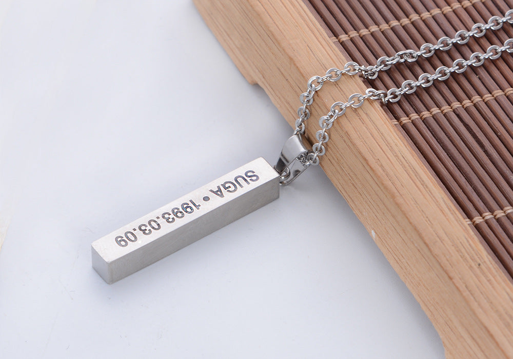 BTS Bangtan Boys Titanium Steel Pendant Necklace