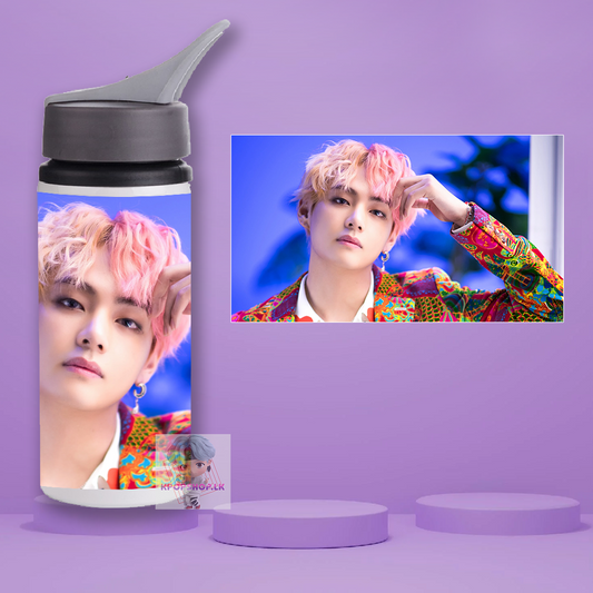 BTS KIM TAEHYUNG V Stainless Steel KPOP Water Bottle With Straw